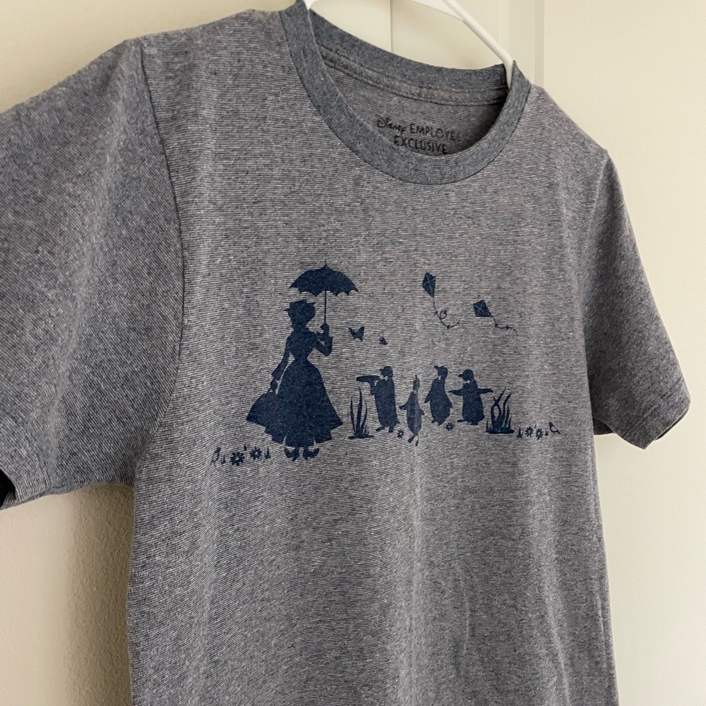 Disney Employee Exclusive Mary Poppins Tee, Blue Heather with navy print XS - Picture 2 of 6